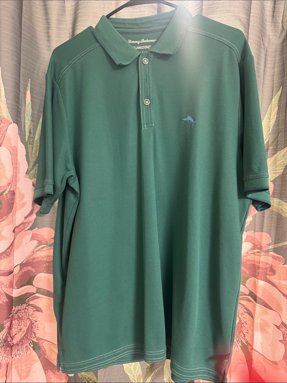 Tommy Bahama Forest Green Polo with Blue Logo